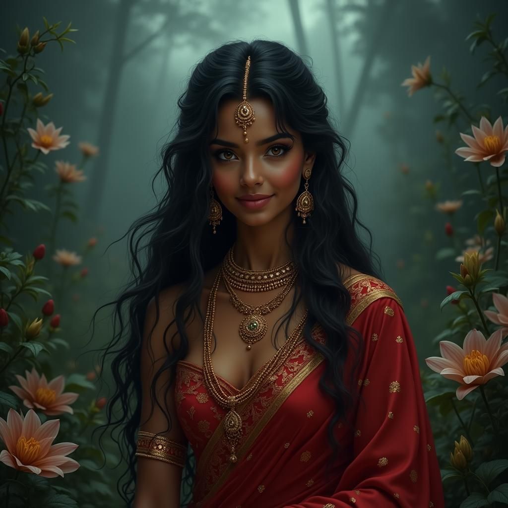 Enchanted Princess in Forest, Holographic Visualization