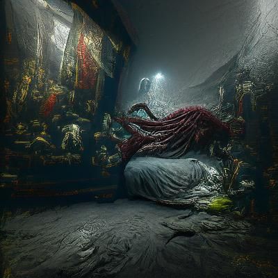 Lovecraftian Horror Nightmare in Renaissance Painting Style