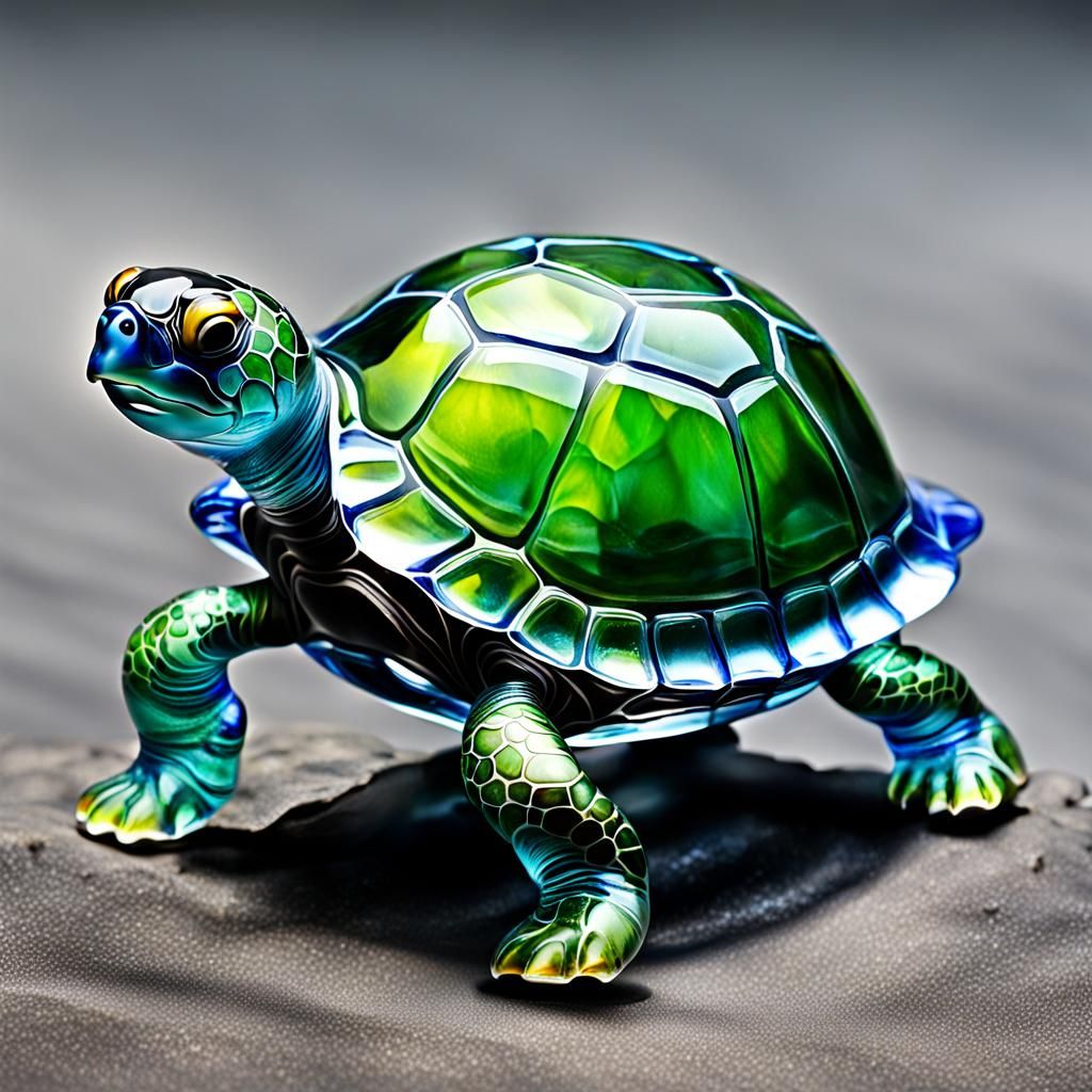 Glass Turtle Sculpture