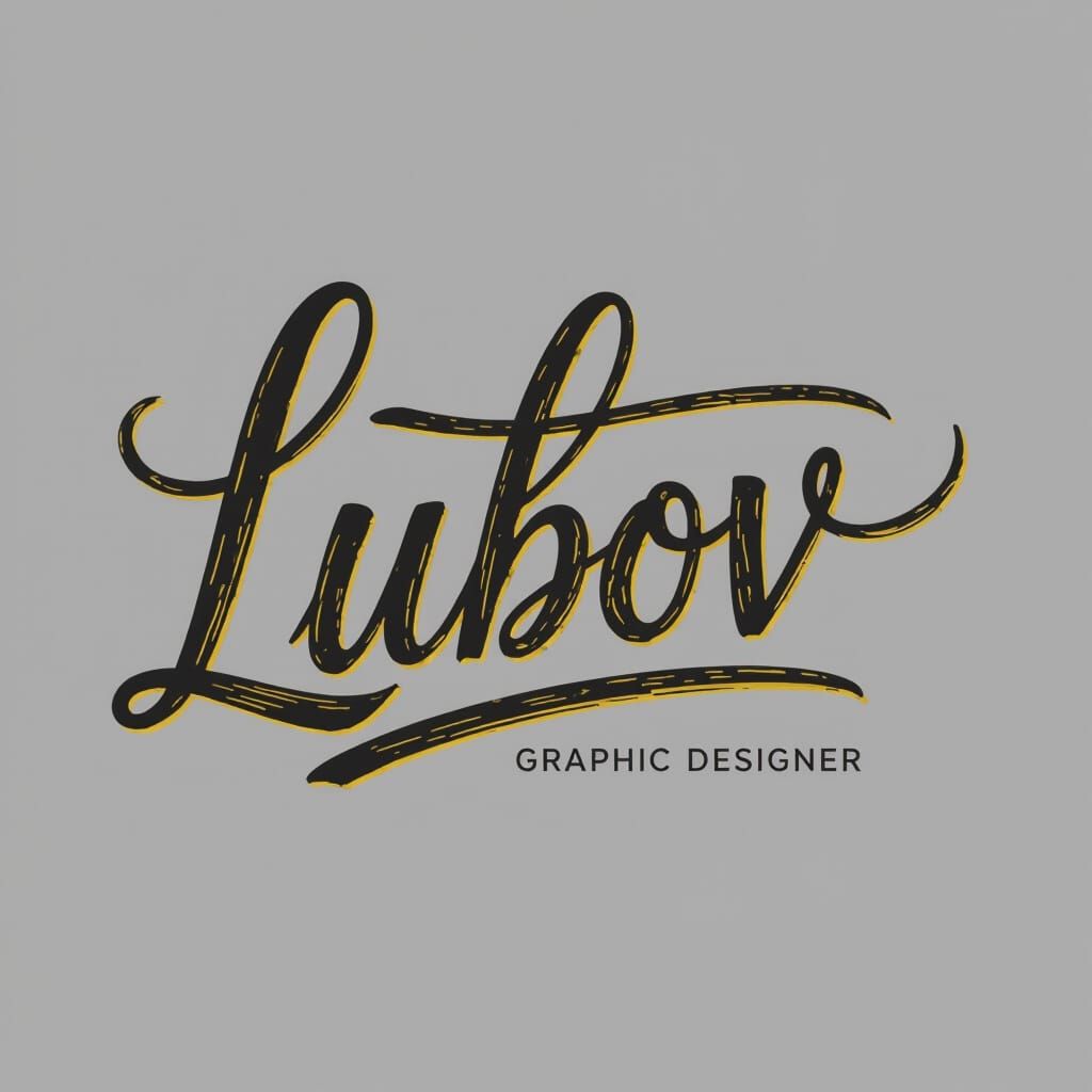 Elegant Monoline Signature Logo for Graphic Designer 'Lubov'