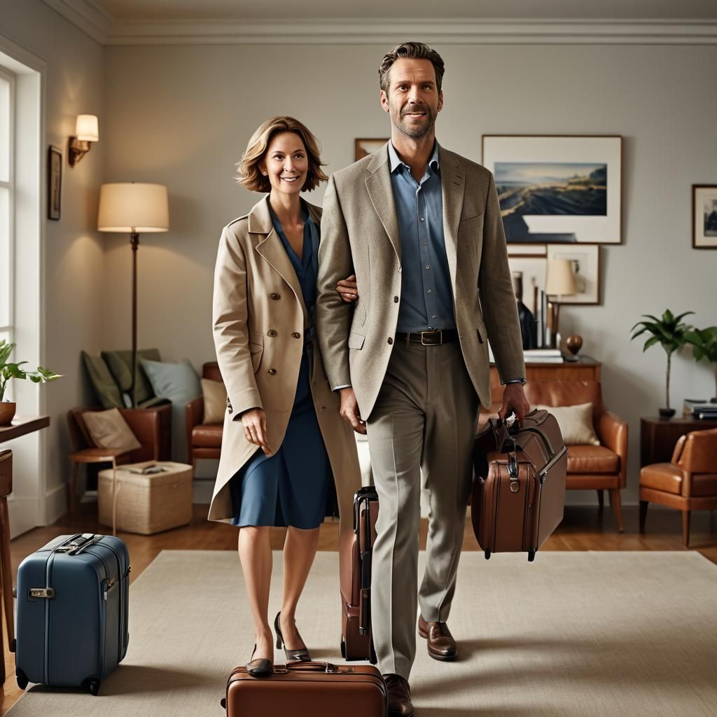 Happy Couple Portrait in Hyper-Realistic Style