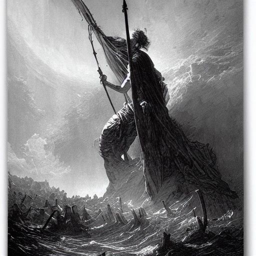 Climate Change Horror in Doré and Rutkowski Style