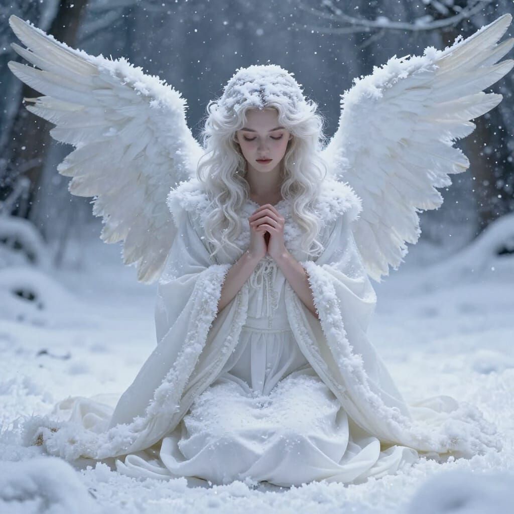 Ethereal Snow Angel in Winter Wonderland