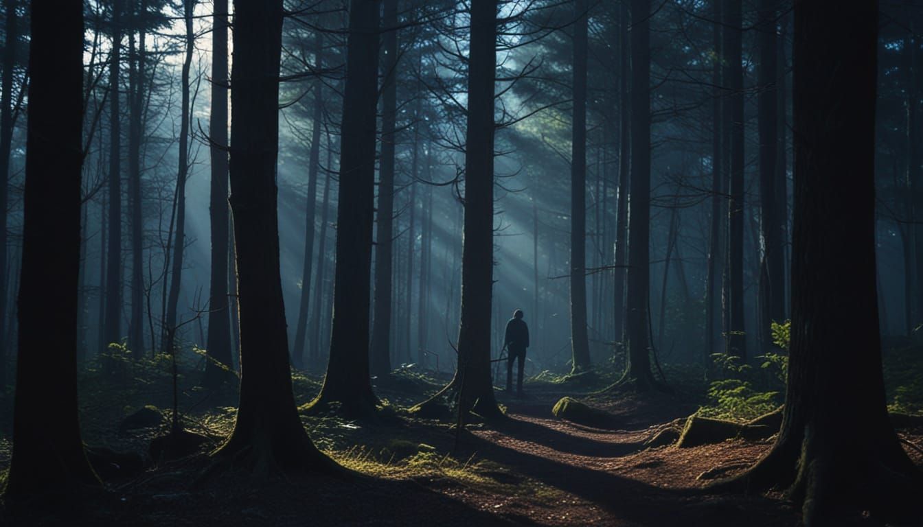 Ethereal Forest Landscape in Moody Cinematic Style