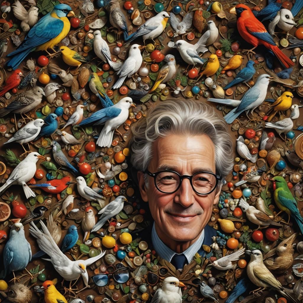 Hyperrealistic Memorial Photo of Smiling Man