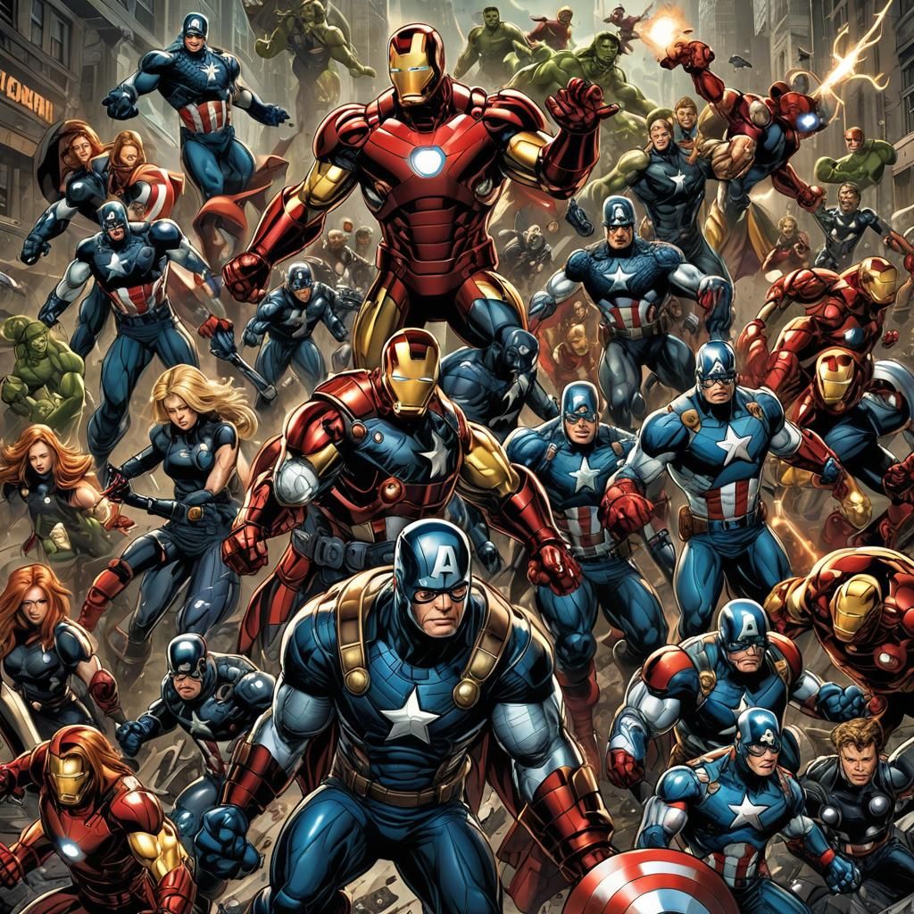 The Avengers: Comic Book Art Illustration