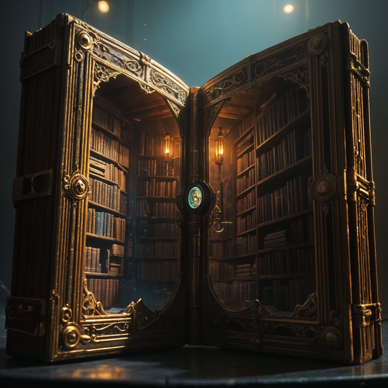Majestic Book Gateway to Endless Library Shelves