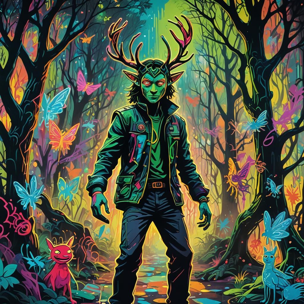 Ra Watches Loki Dance in Mystical Graffiti Art