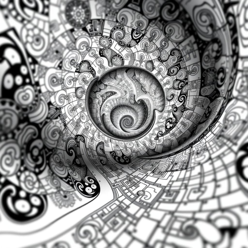 Cosmic Architect's Blueprint: Abstract Vector Fractal Art