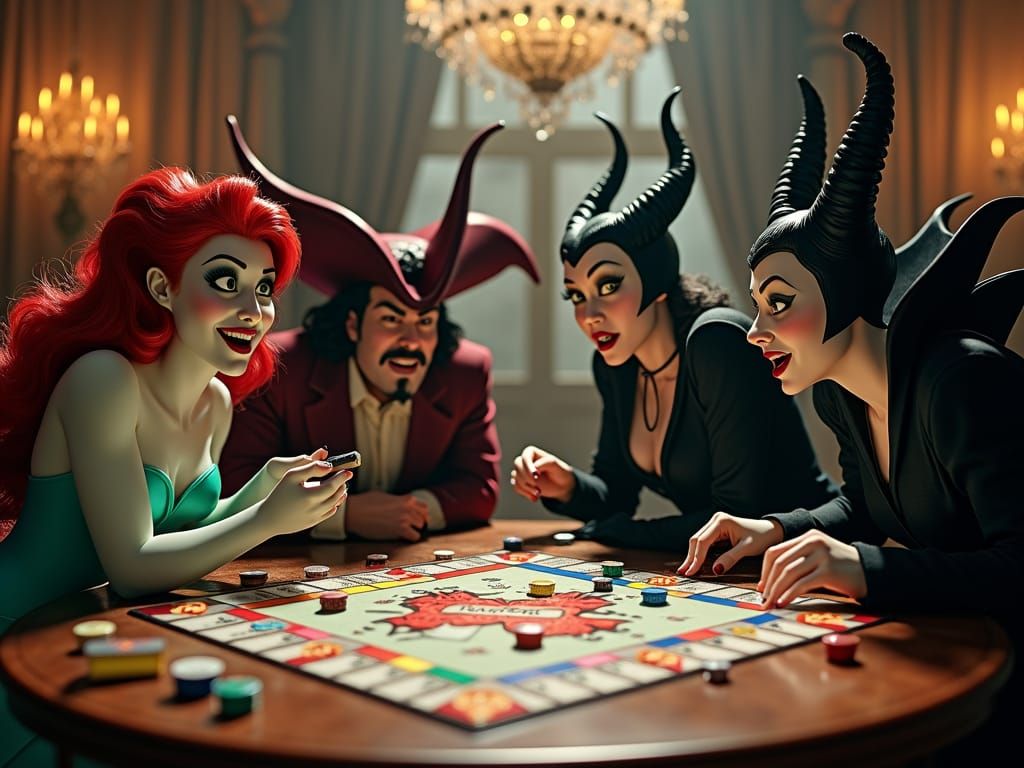 Ariel invites Disney Villains to Game Night!