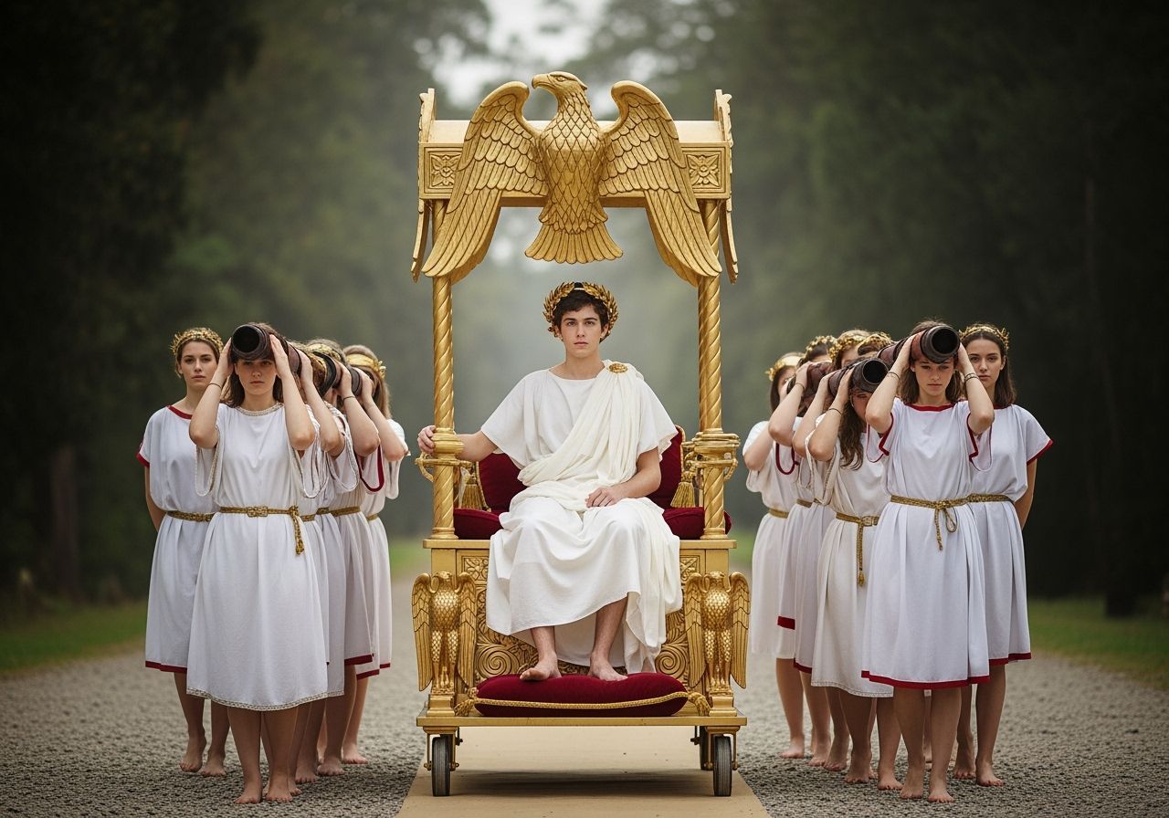 Young Roman Emperor on Gold Throne, Natural Lighting