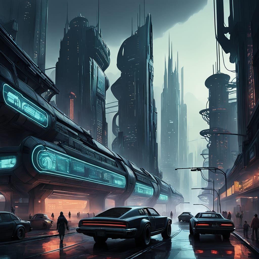 Dystopian Metropolis in a Toxic Haze