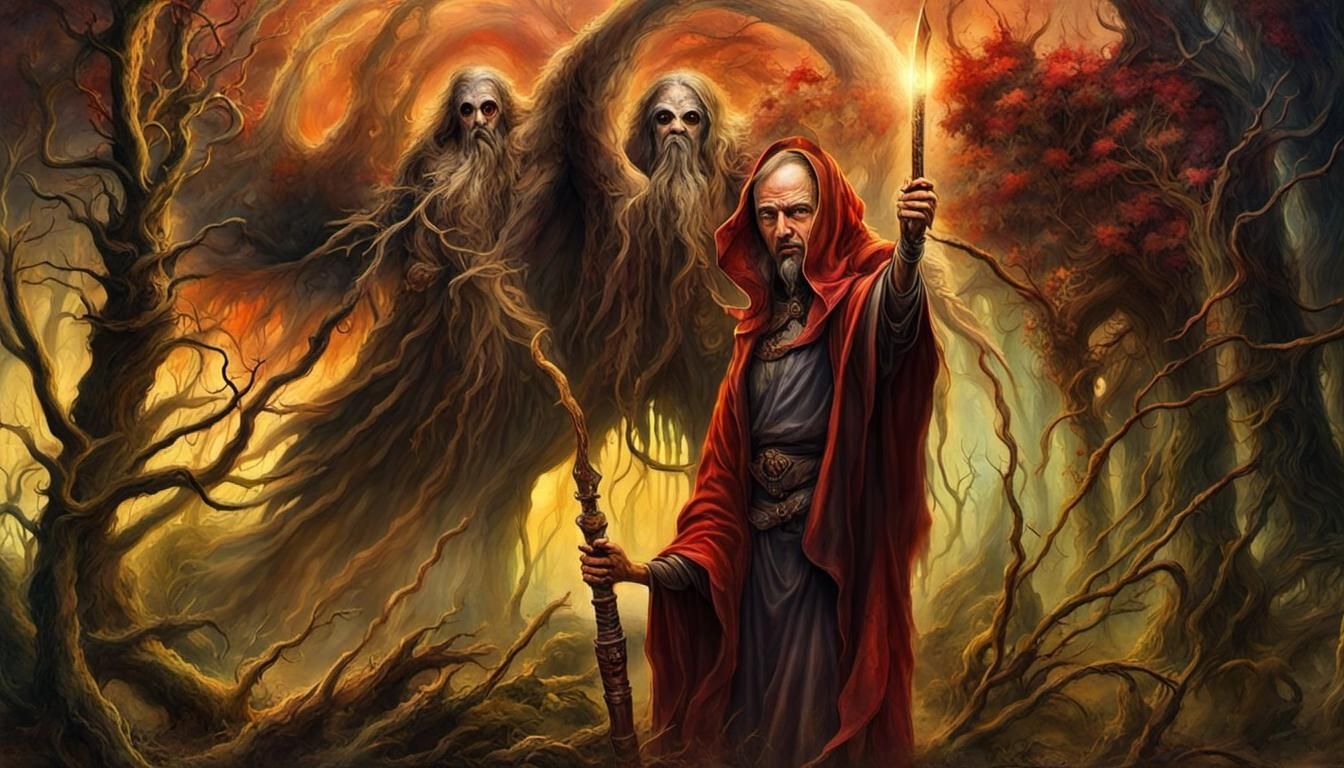 Surreal Horror Scene in Gothic Colors