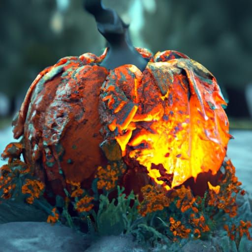 Fantastical Pumpkin in Detailed Matte Painting Style