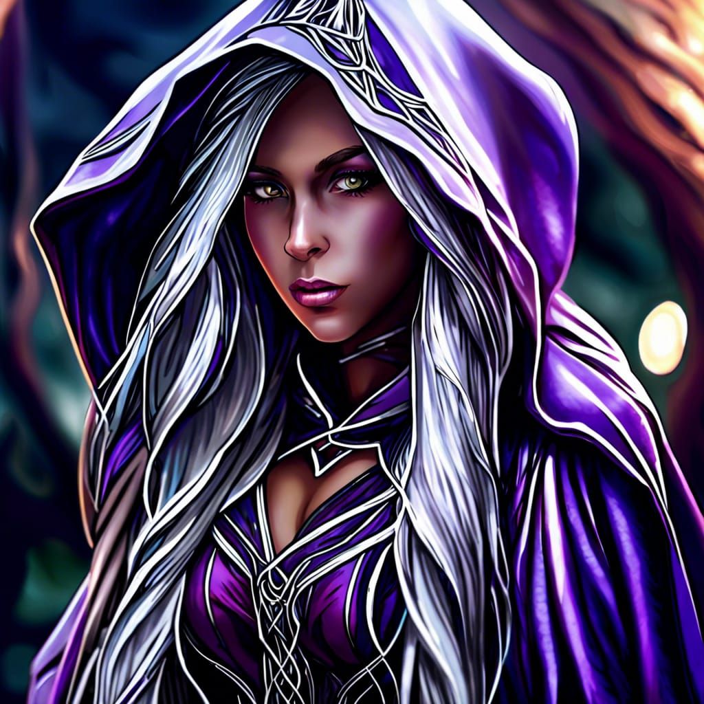 Female Elf Wizard Casting Octarine Magic