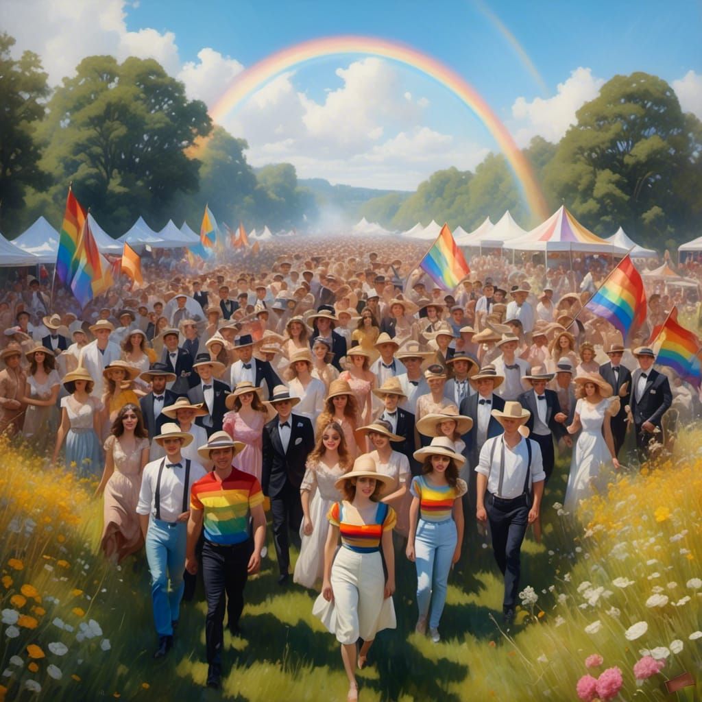 Summer Pride Parade in Dreamy Vintage Style