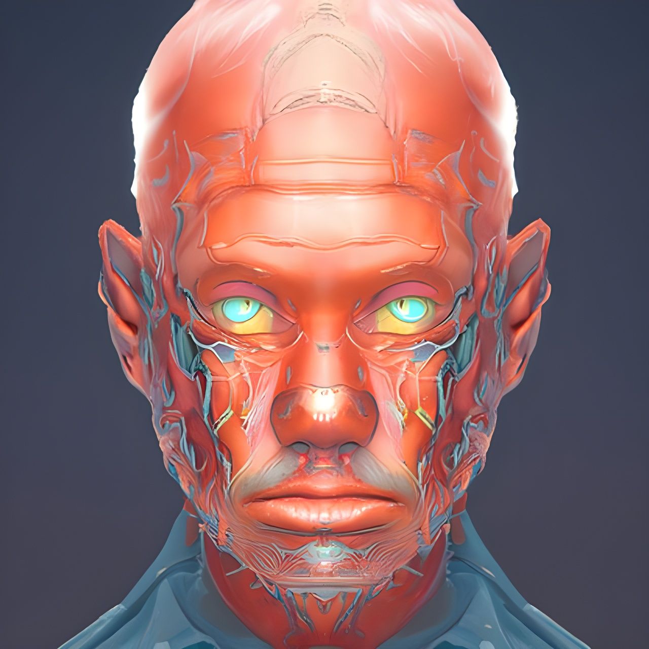 Sci-Fi Shaman Portrait in Cyberpunk Style