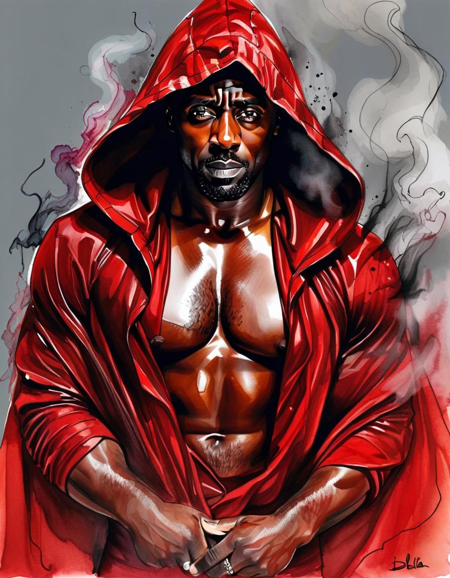 Idris Elba as a Djinn in Alcohol Ink