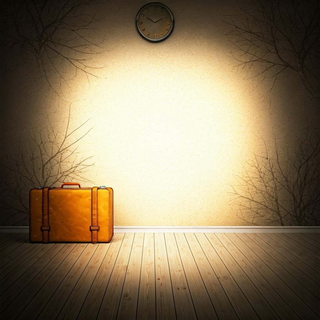 Deserted Room Bathed in Golden Light in Rothko Style