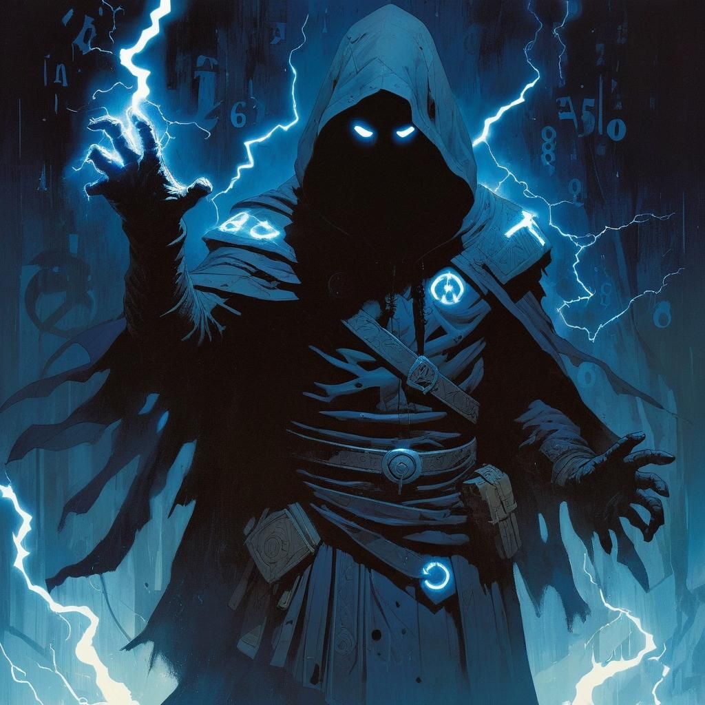 Mysterious Hooded Figure in Dark Fantasy Art