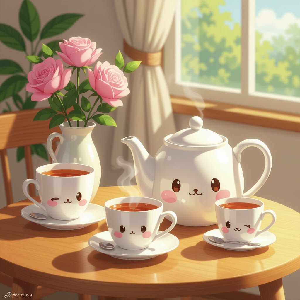 Cinnamoroll Teapot and Cups: Cute Anime Style