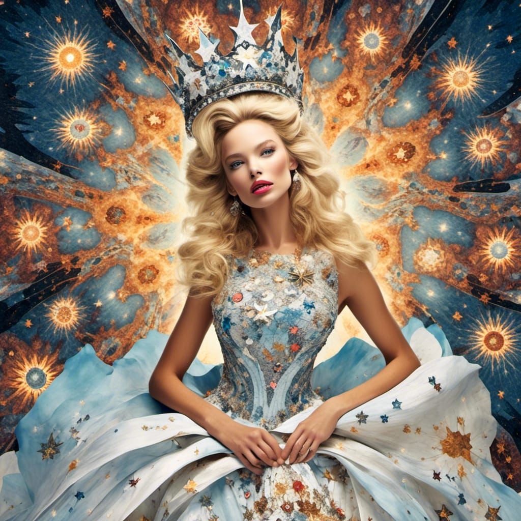 Happy Beauty Pageant Winner in Evening Gown