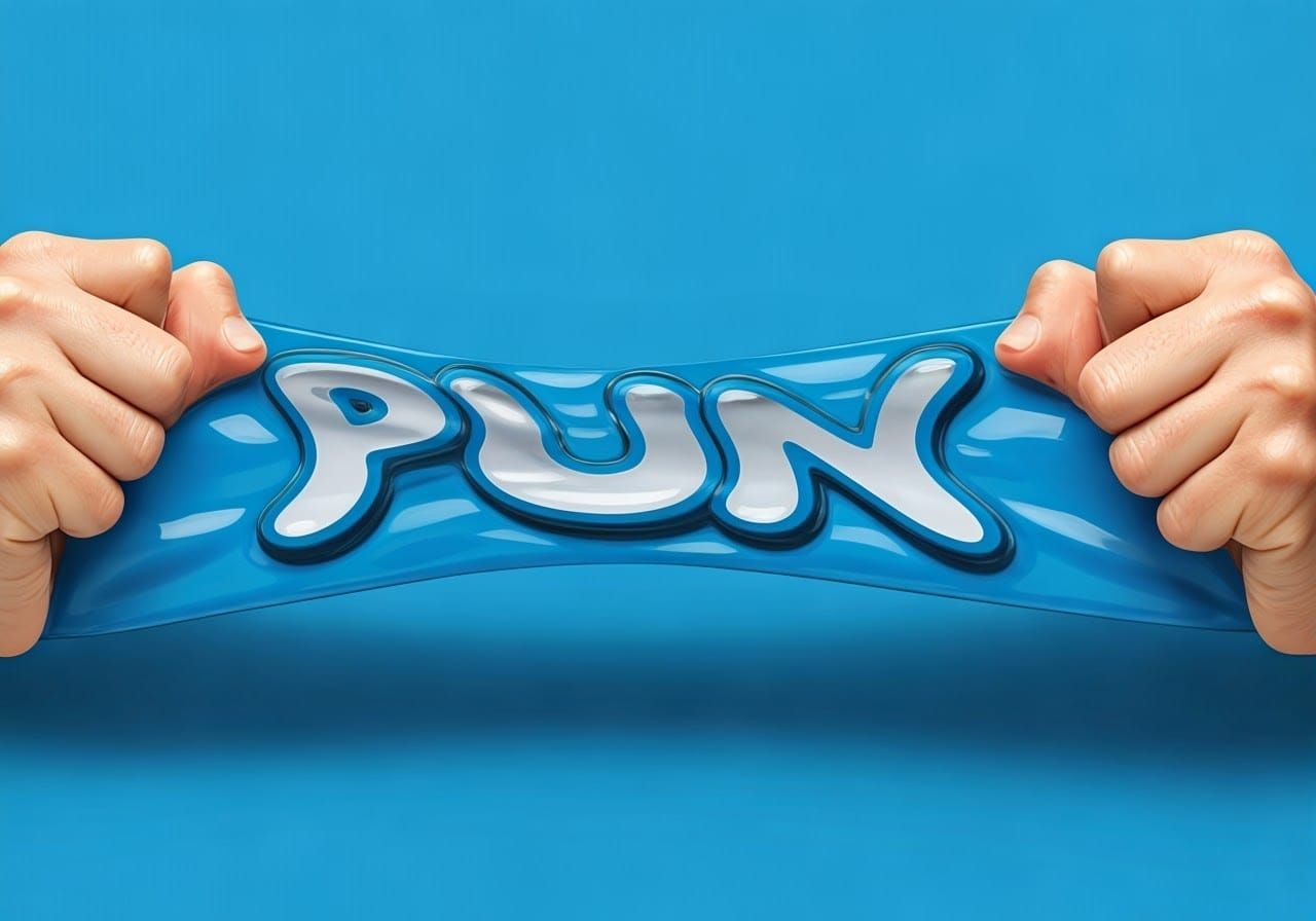 Electric Blue Rubber Sheet with Warping Graffiti