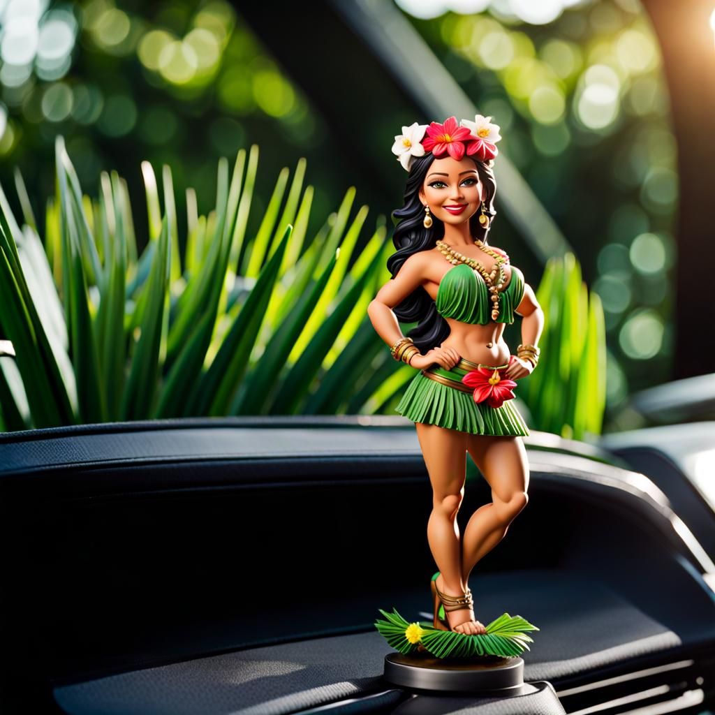 Old School Classic Bobbling Dashboard Hula Girl