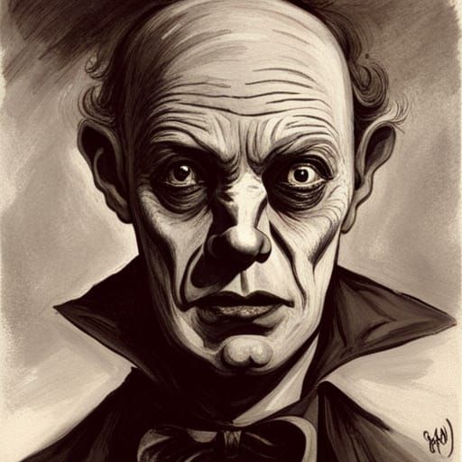 Sad Clown in Dark Gothic Horror Style