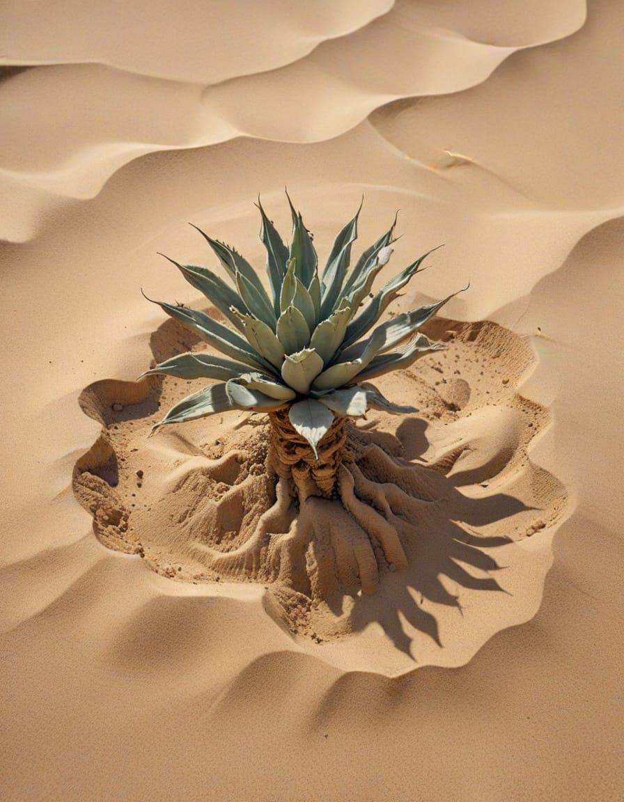 Foushed Flourishes in Desert Sands Photo Realistic