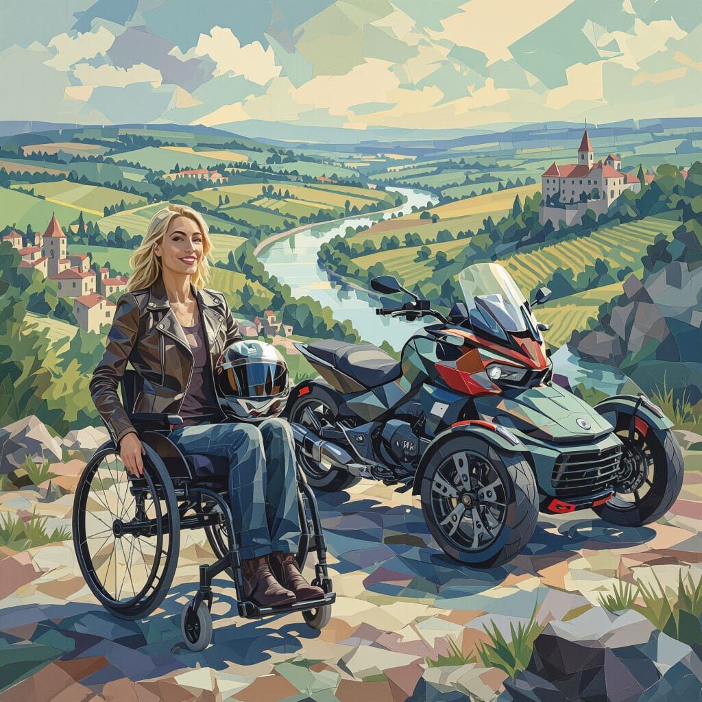 Paraplegic Woman Poses With Can-Am Ryker in Loire Valley