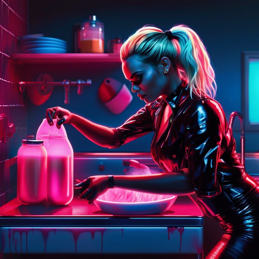 Neon Fashion Portrait in Cyberpunk Style