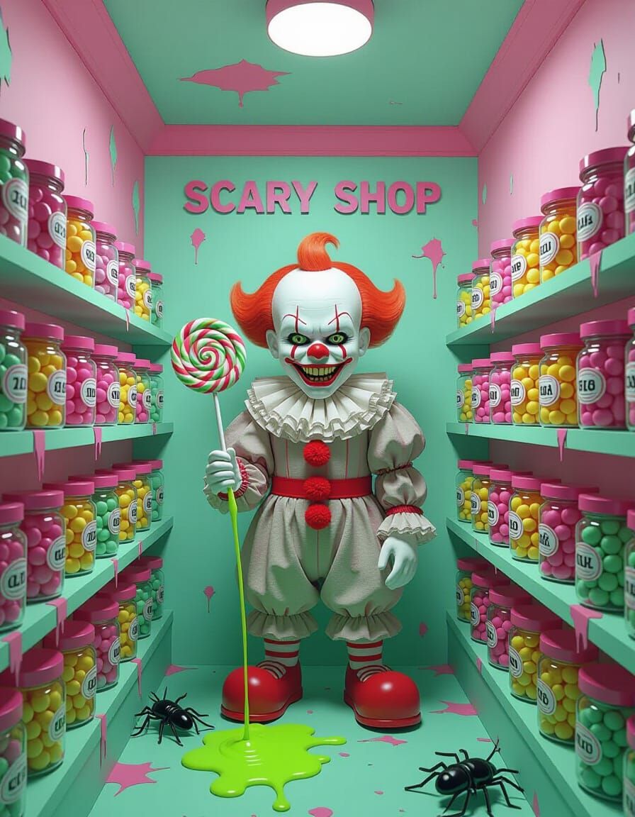 Twisted Fairytale Candy Store: A Surreal, Hyperrealistic Sce...