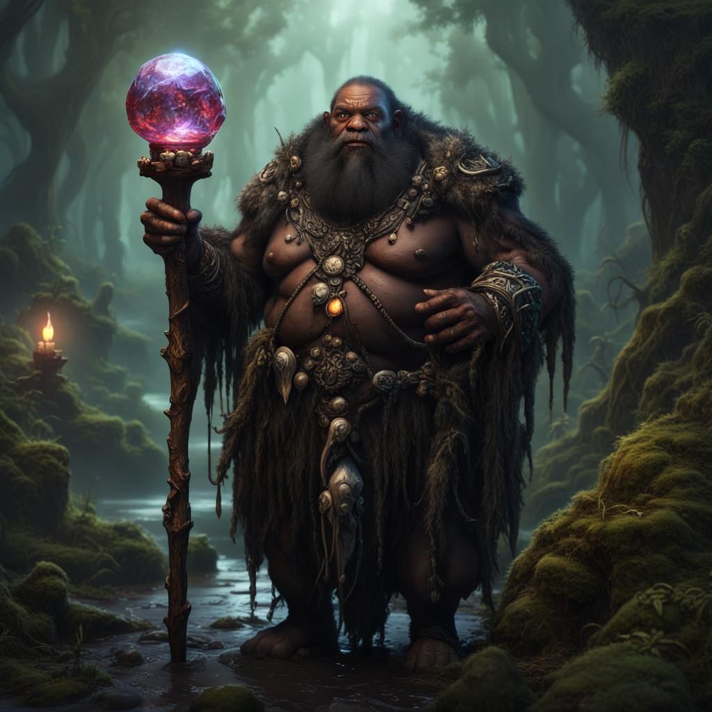 Black Dwarf Druid in a Voodoo Swamp