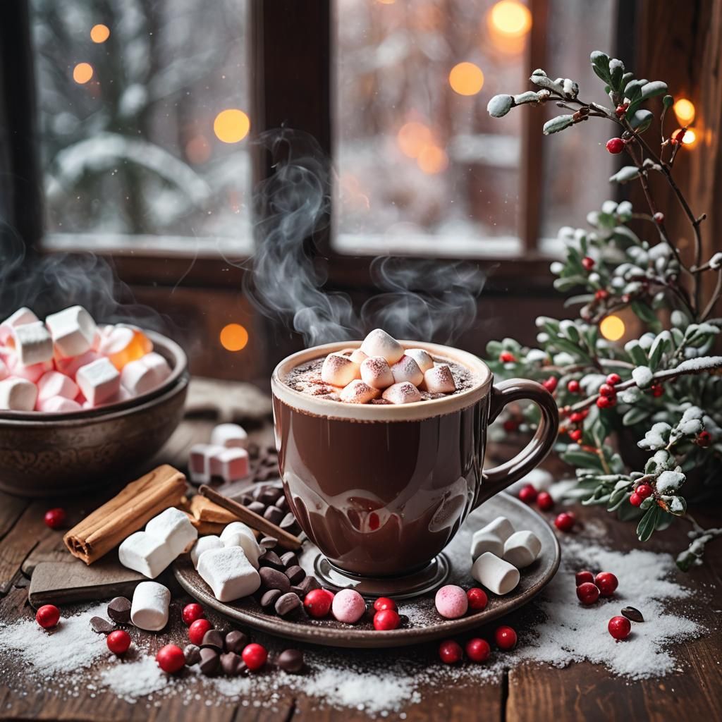 Cozy Scandinavian Cocoa Still Life in 8K