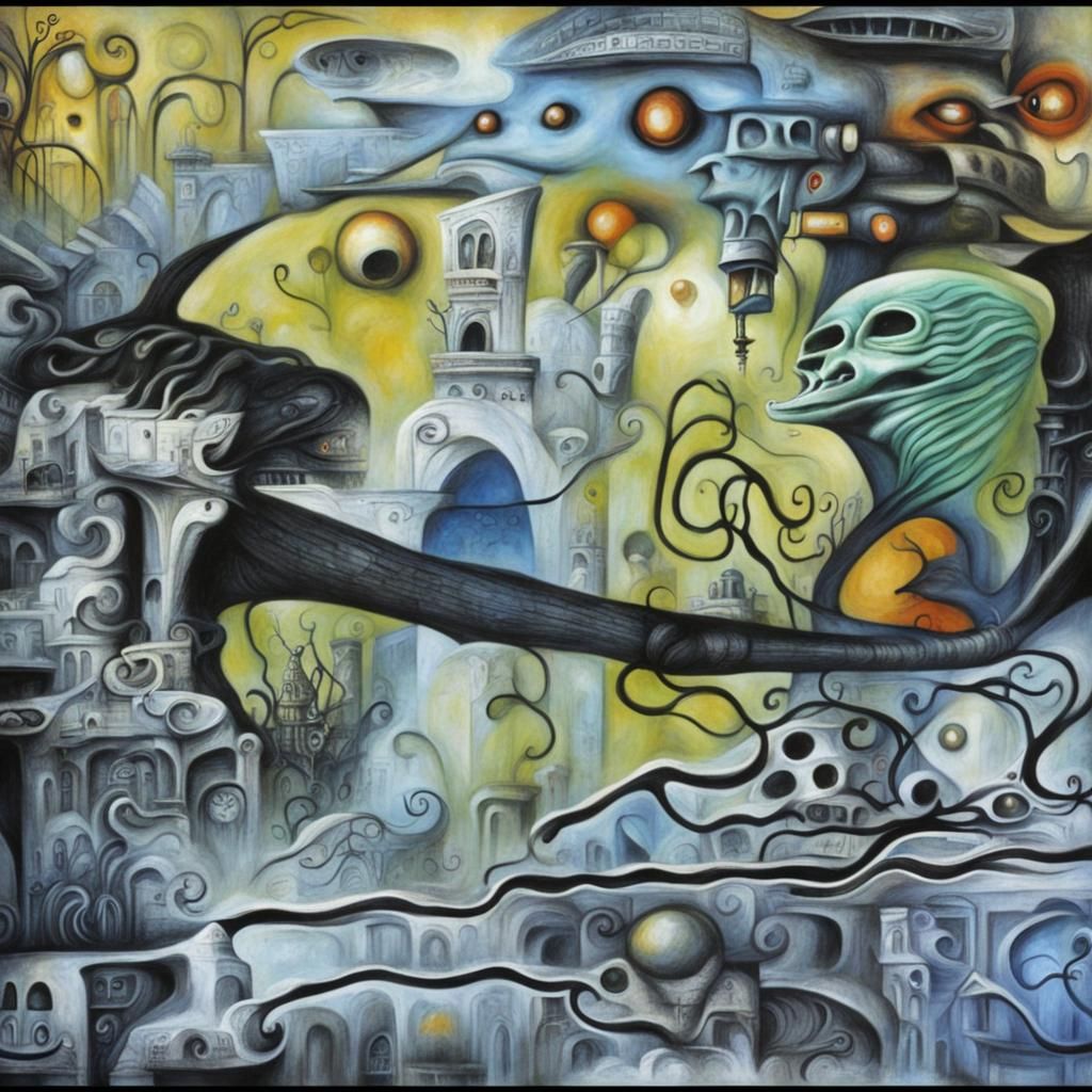 Surreal Graffiti Art in Biomorphic Style