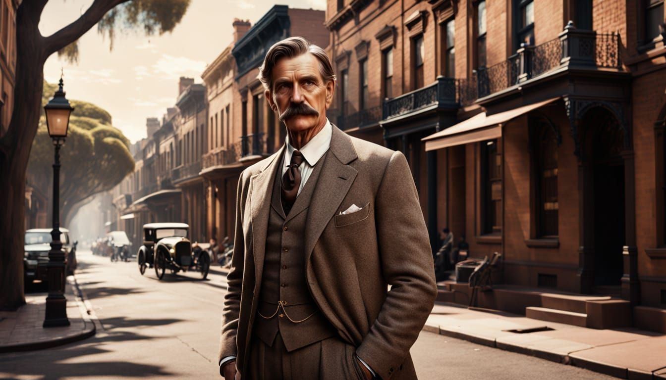 Portrait of a Young Australian Writer in Edwardian Attire