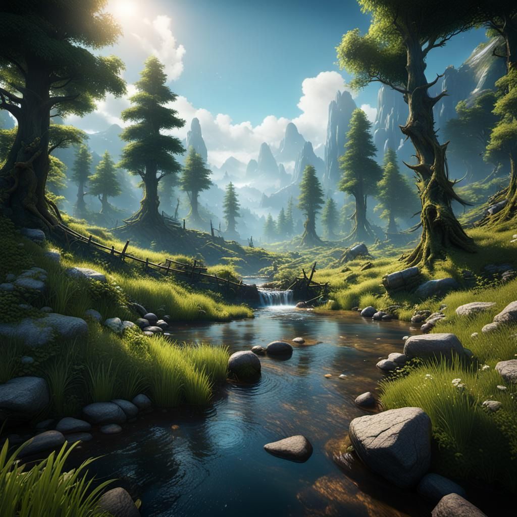 Epic 3D Nature Scene in 8K Resolution