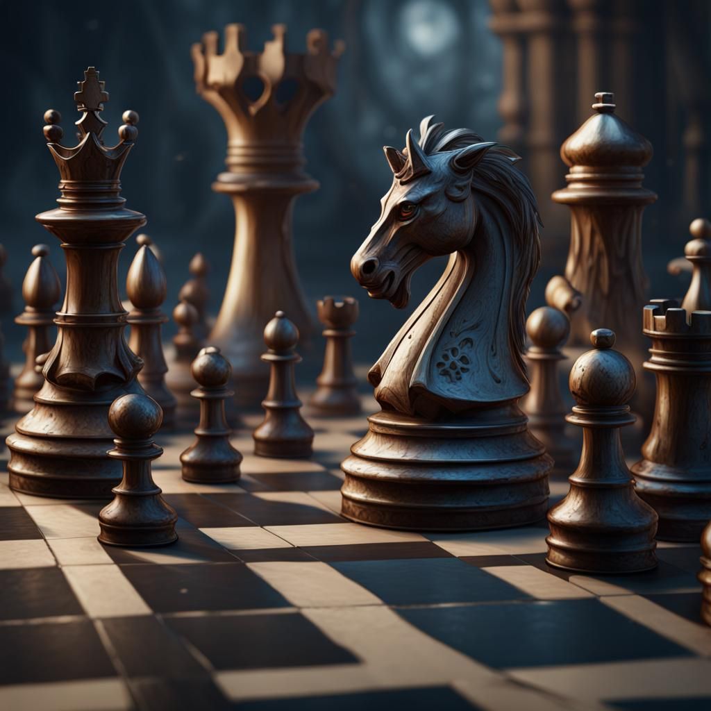Detailed Chess Matte Painting in Deep Color