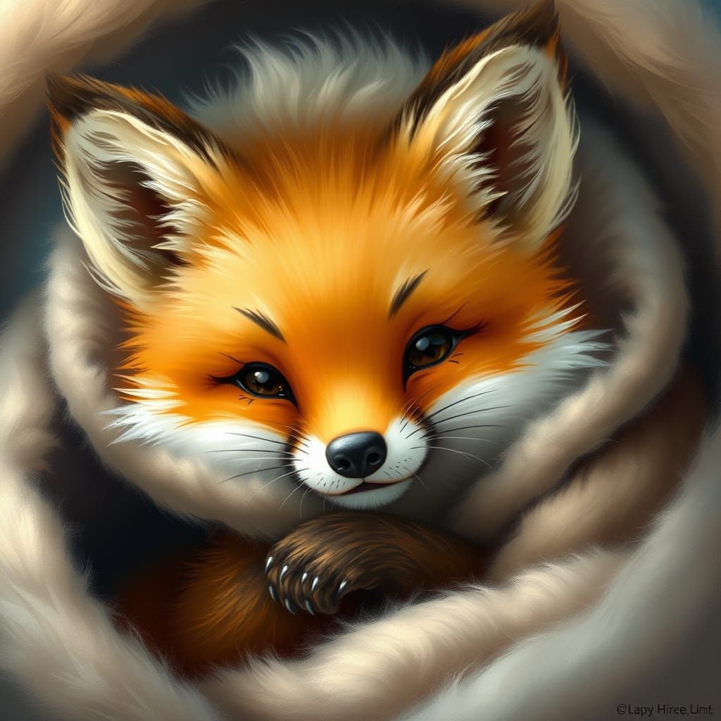 Vibrant Fox in a Coconut Cocoon