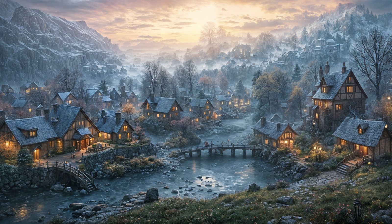 Whimsical Winter Wonderland in Soft Watercolors