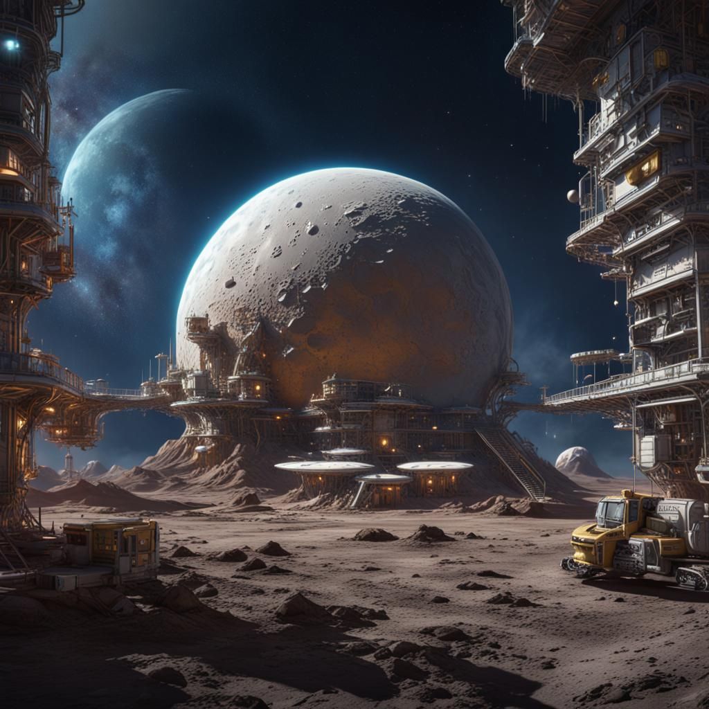 Wal-Mart on the Moon: Detailed Matte Painting