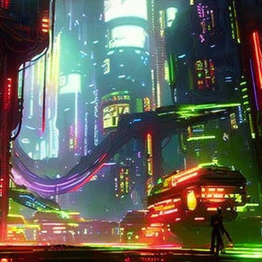 Cyberpunk Enchanted Forest: Neon Future 2099