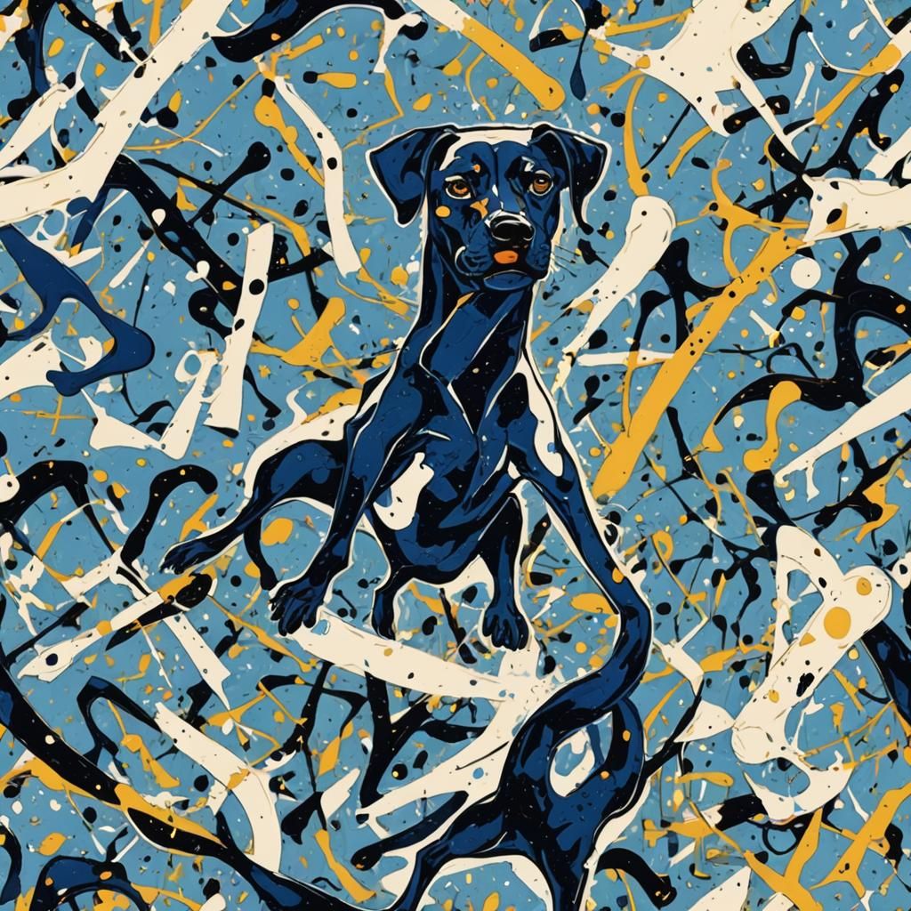 Abstract Dog in Pollock Style