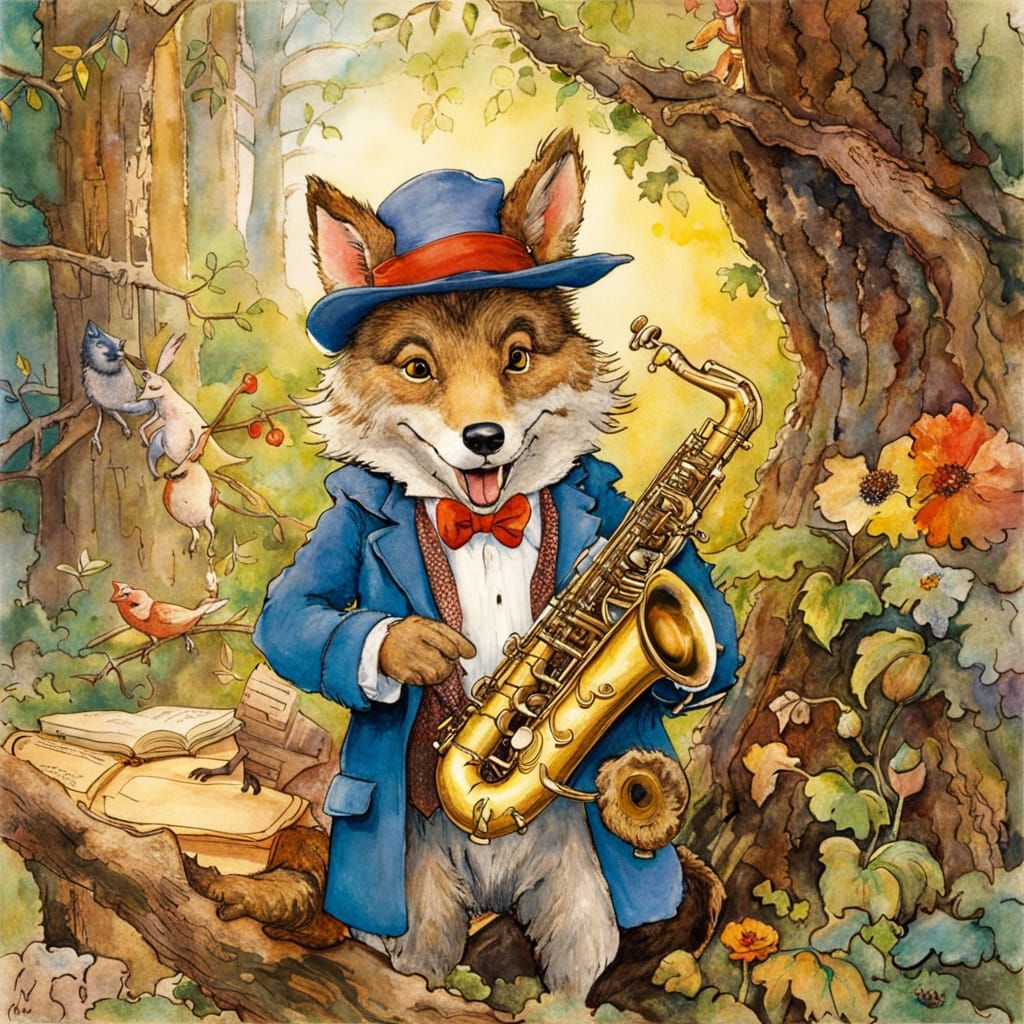 Big Bad Wolf Plays The Saxophone