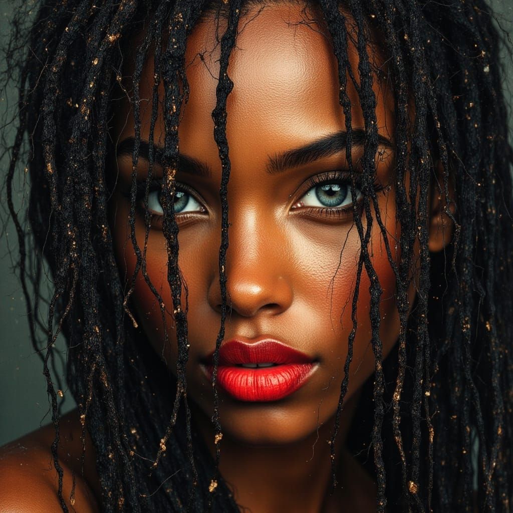 African Goddess Portrait in Vogue Style