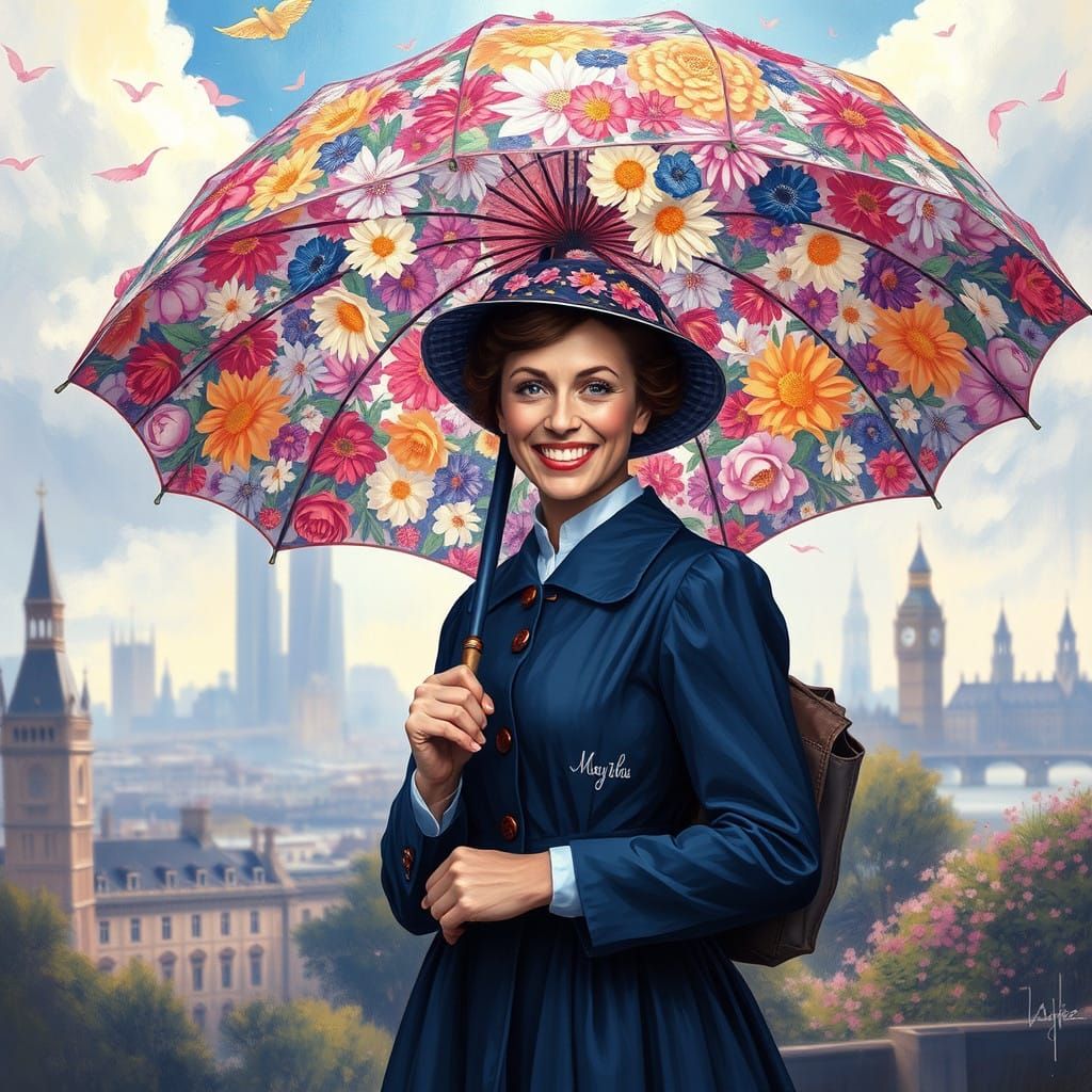 Mary Poppins with her New Umbrella