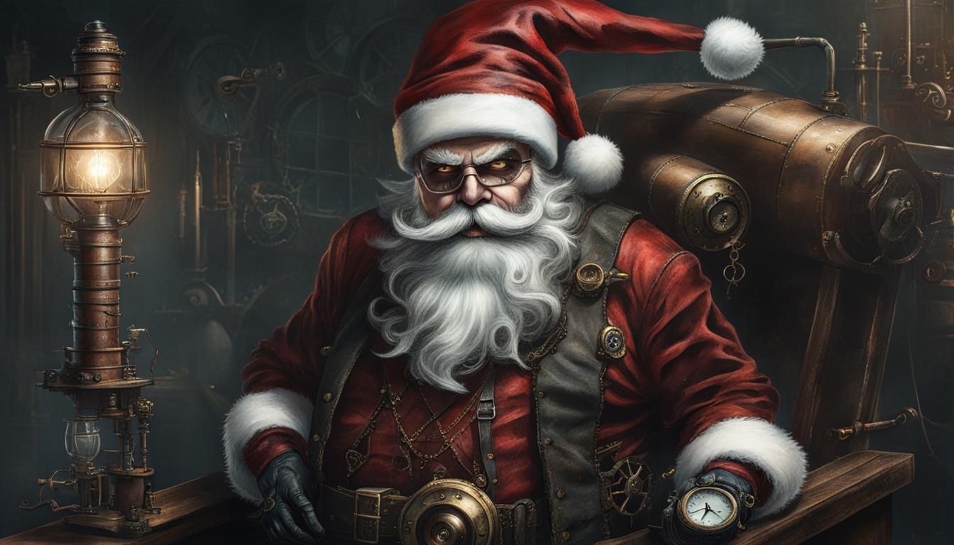 Sinister Steampunk Santa in Stokes Style