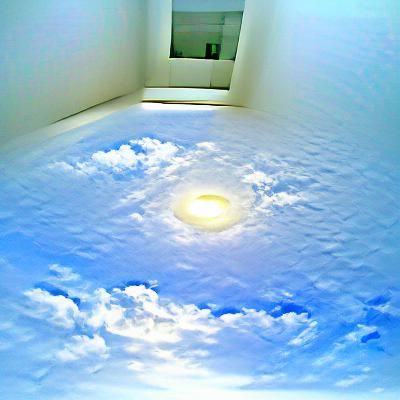 Minimalist White Room with Natural Skylight
