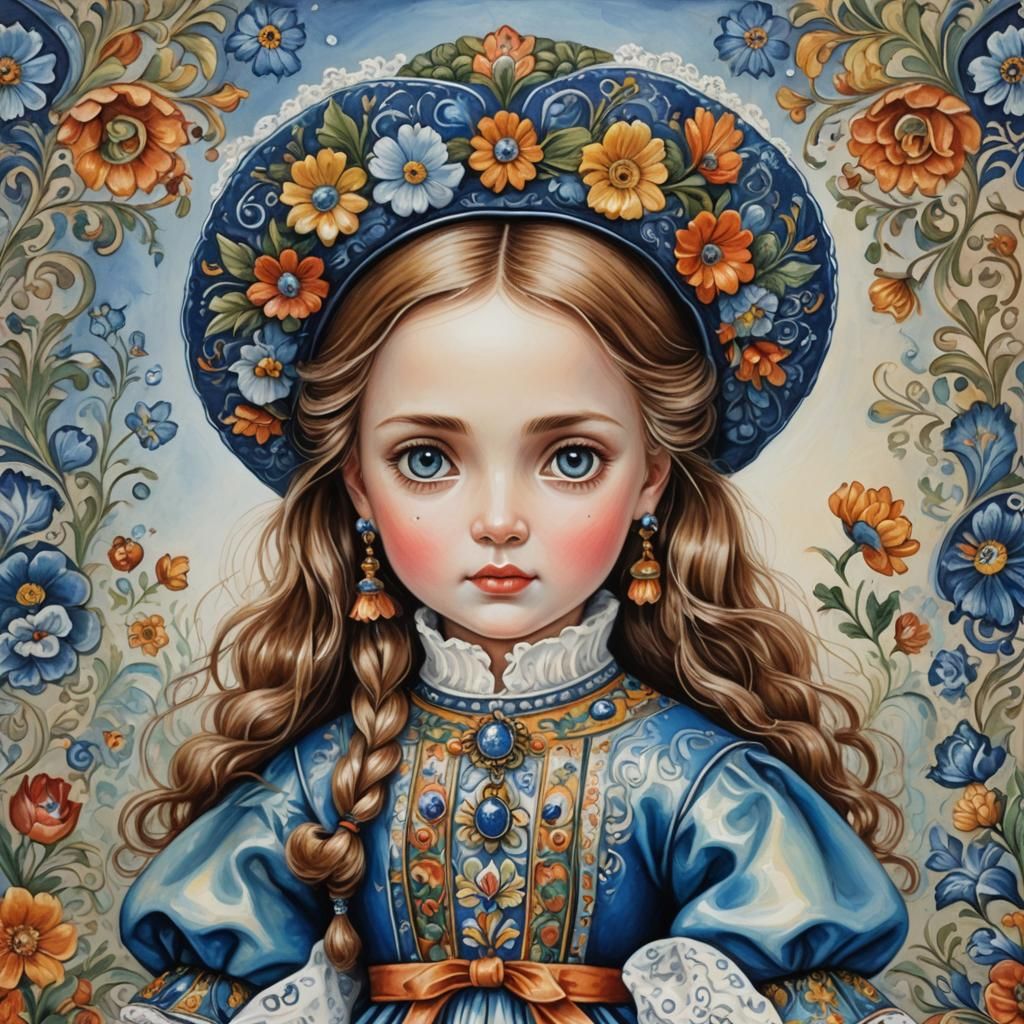 Dutch Doll Portrait in Style of Dutch Masters